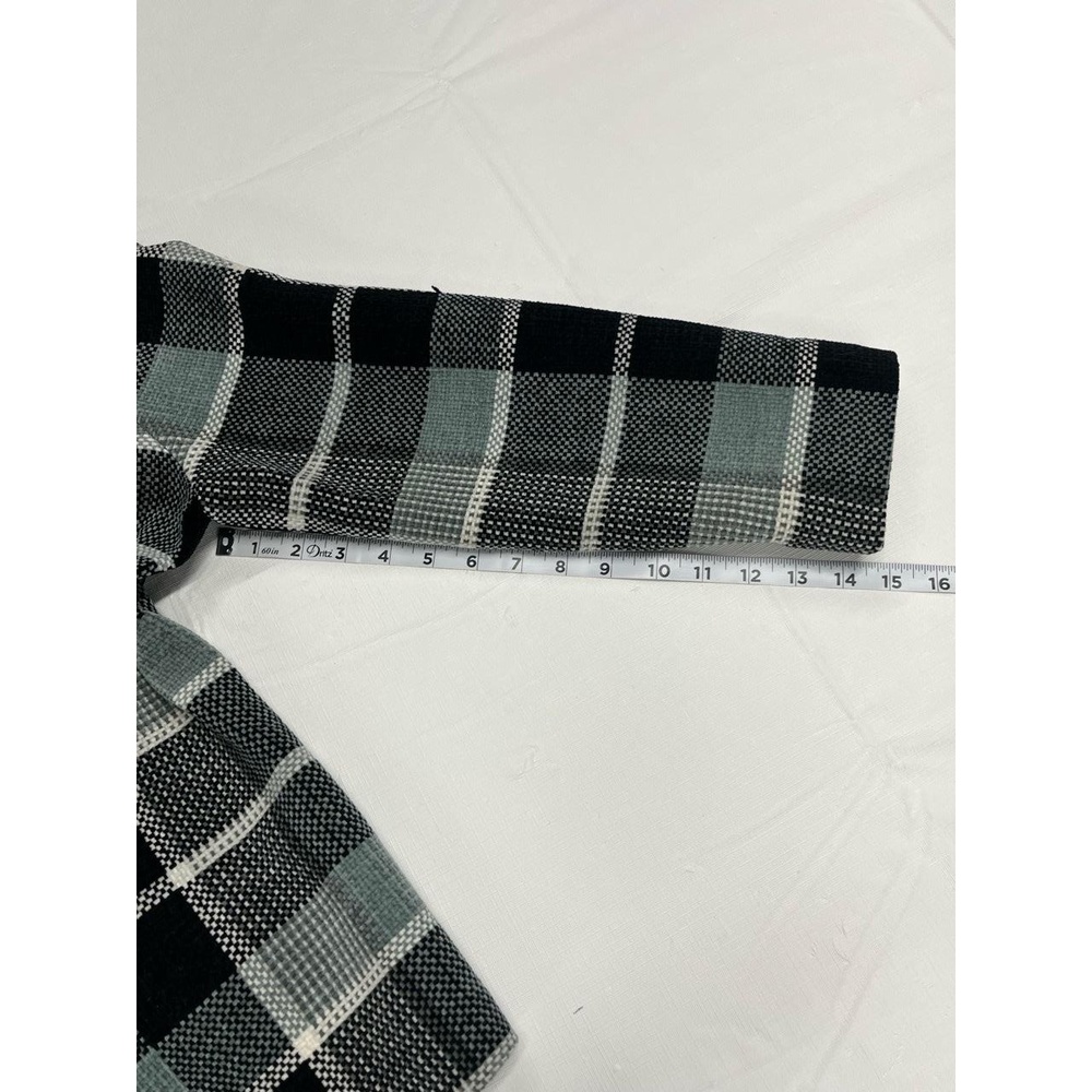 Vintage Alfred Dunner Petite Womens Black Gray‎ Plaid Button Up Blazer  8P - Picture 7 of 8